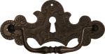 Griffbeschlag rustikal, mit Schlüsselloch, Eisen gerostet und gewachst, von Hand gefertigt